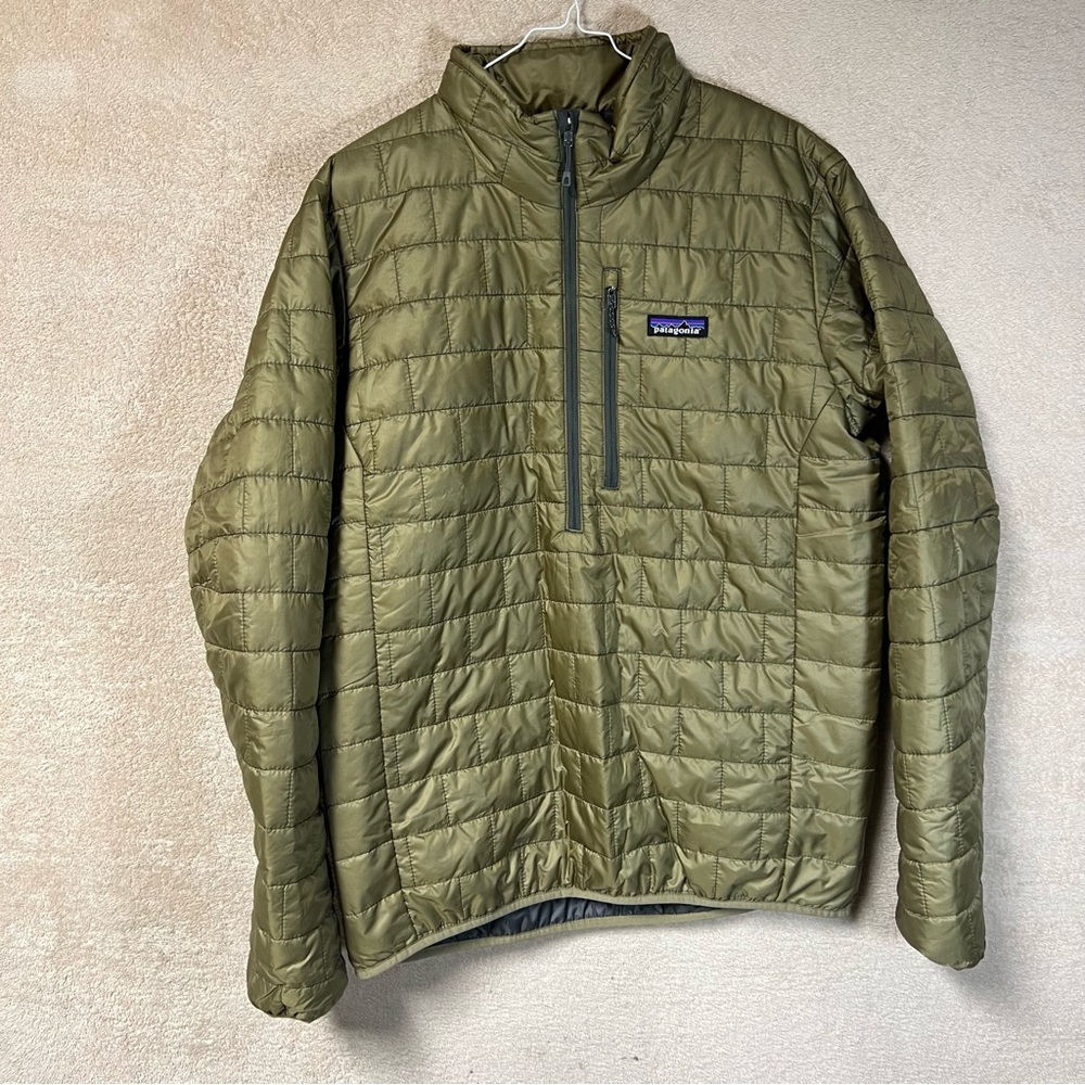 Patagonia Nano Puff Pullover Jacket Mens Medium Green Lightweight
